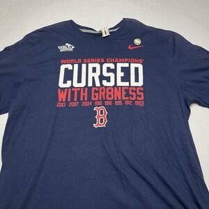 Boston Red Sox T-Shirt World Series 2013 Cursed With Greatness 2XL Navy NWT